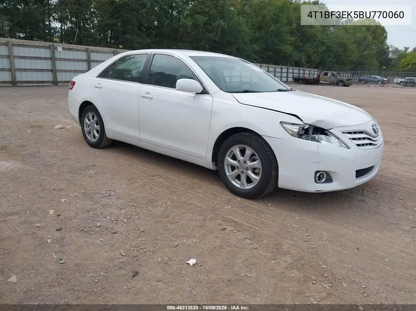 TOYOTA CAMRY 2011, VIN 4T1BF3EK5BU770060