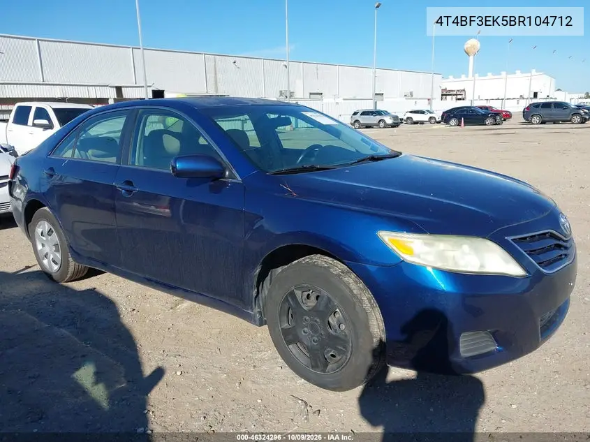 TOYOTA CAMRY 2011, VIN 4T4BF3EK5BR104712
