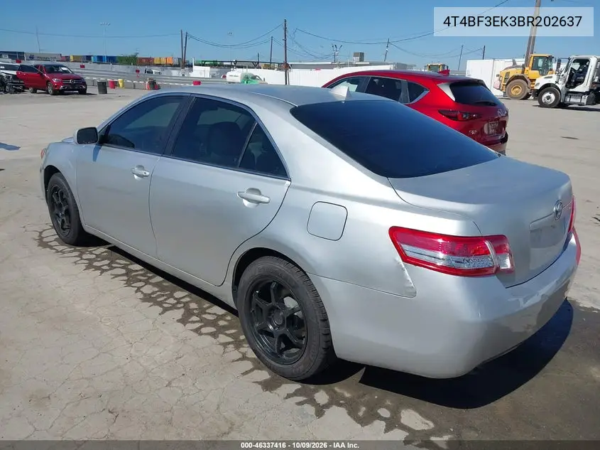2011 TOYOTA CAMRY VIN 4T4BF3EK3BR202637 — фото 3