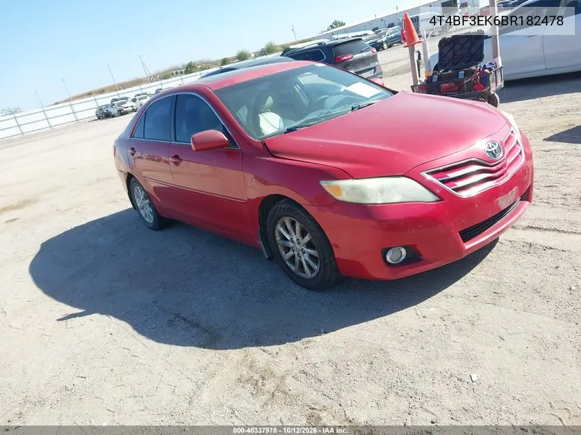 TOYOTA CAMRY 2011, VIN 4T4BF3EK6BR182478