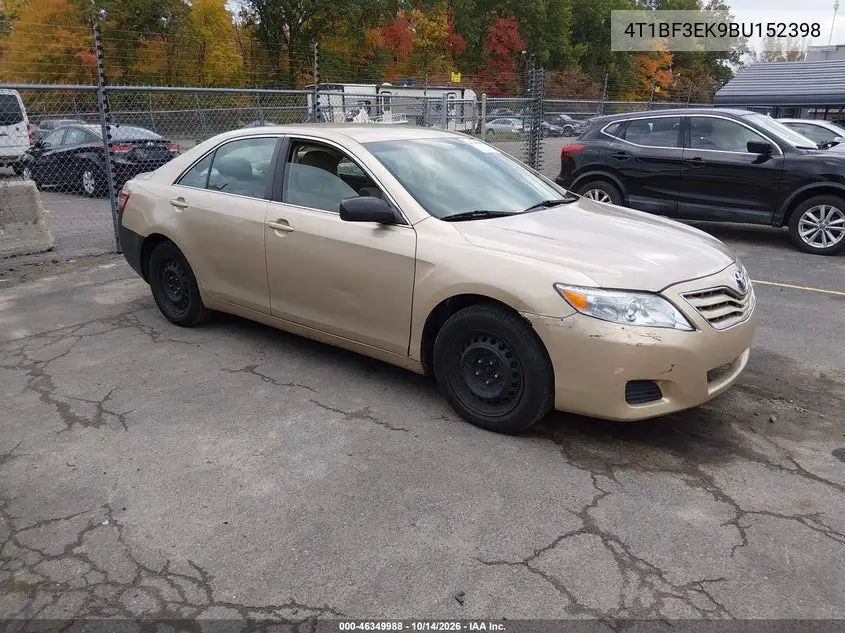 TOYOTA CAMRY 2011, VIN 4T1BF3EK9BU152398