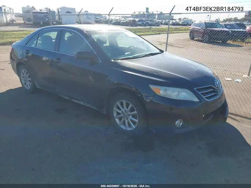 TOYOTA CAMRY 2011, VIN 4T4BF3EK2BR184793