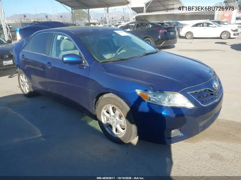 TOYOTA CAMRY 2011, VIN 4T1BF3EK6BU726973