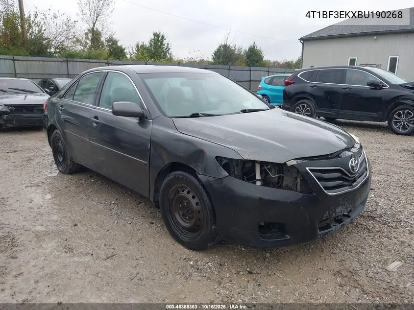 TOYOTA CAMRY 2011, VIN 4T1BF3EKXBU190268