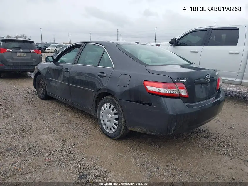 2011 TOYOTA CAMRY VIN 4T1BF3EKXBU190268 — фото 3