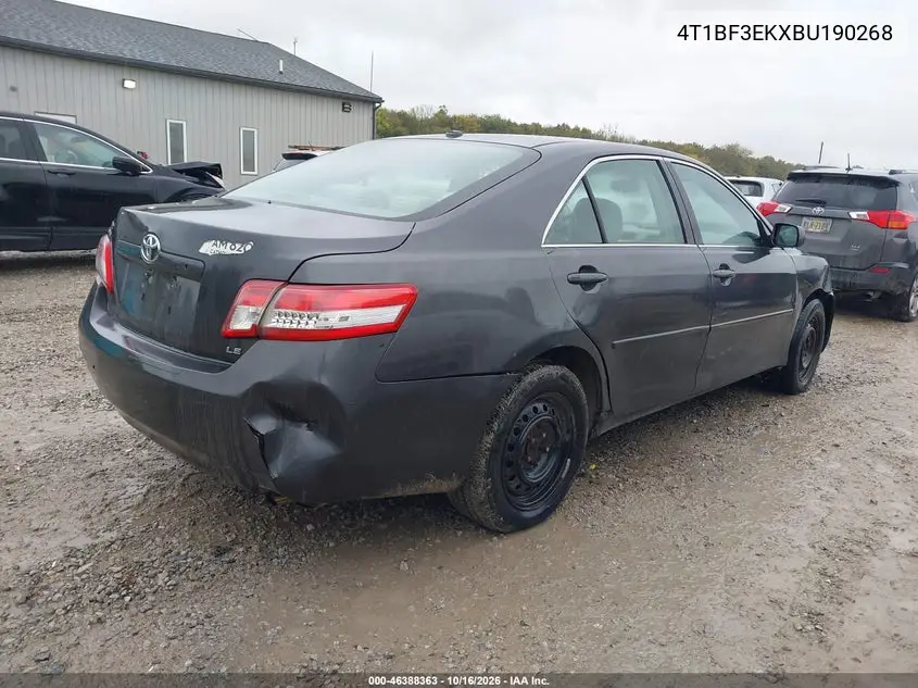 2011 TOYOTA CAMRY VIN 4T1BF3EKXBU190268 — фото 4