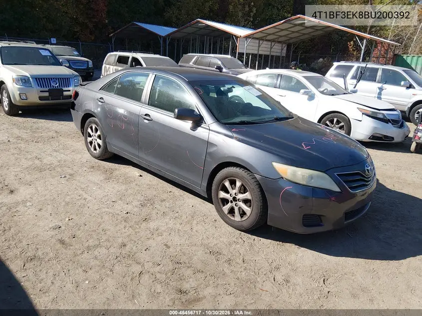 TOYOTA CAMRY 2011, VIN 4T1BF3EK8BU200392