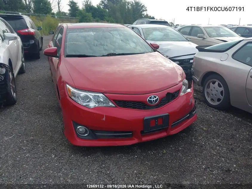 TOYOTA CAMRY 2012, VIN 4T1BF1FK0CU607191