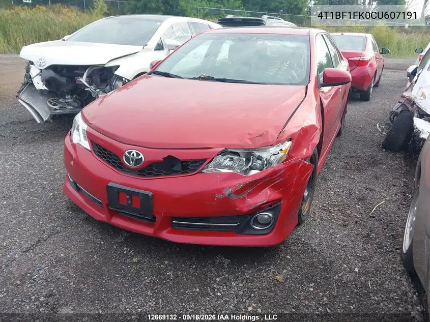 2012 TOYOTA CAMRY VIN 4T1BF1FK0CU607191 — фото 2
