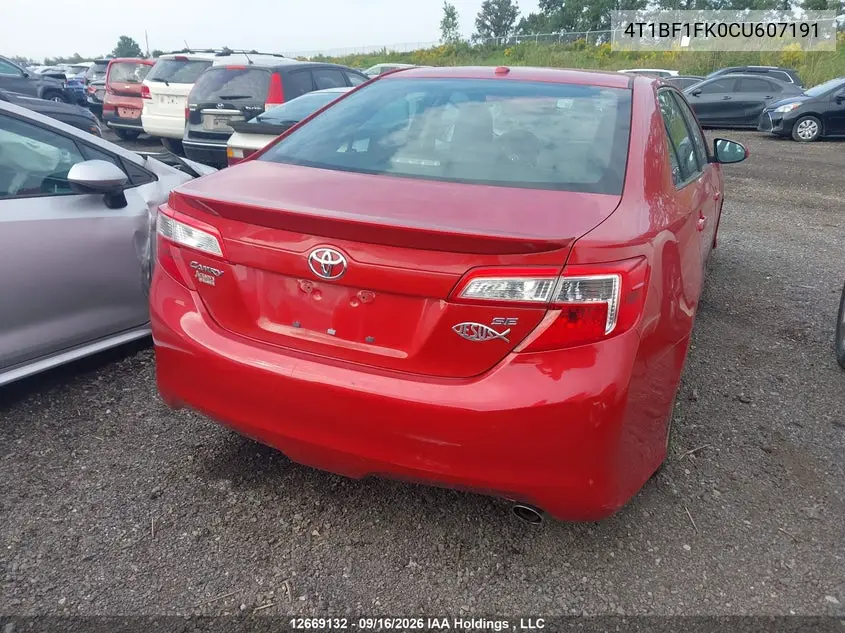 2012 TOYOTA CAMRY VIN 4T1BF1FK0CU607191 — фото 4