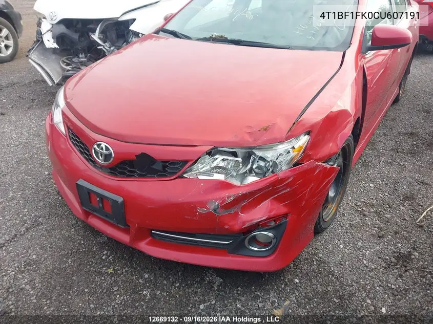 2012 TOYOTA CAMRY VIN 4T1BF1FK0CU607191 — фото 6