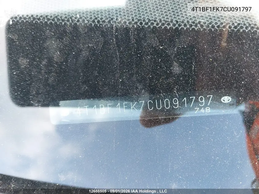 2012 TOYOTA CAMRY VIN 4T1BF1FK7CU091797 — фото 20