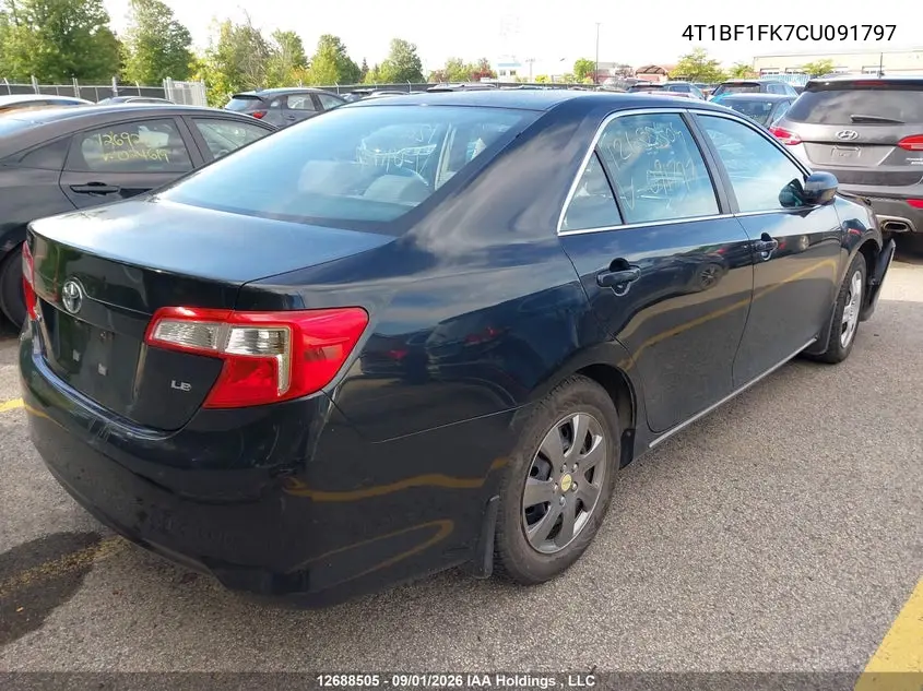 2012 TOYOTA CAMRY VIN 4T1BF1FK7CU091797 — фото 4