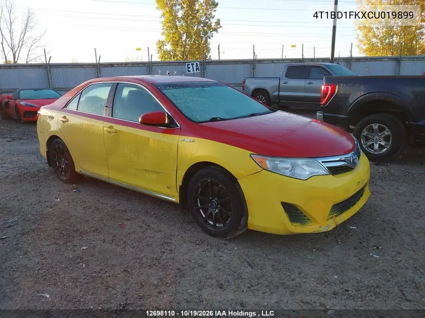 TOYOTA CAMRY 2012, VIN 4T1BD1FKXCU019899