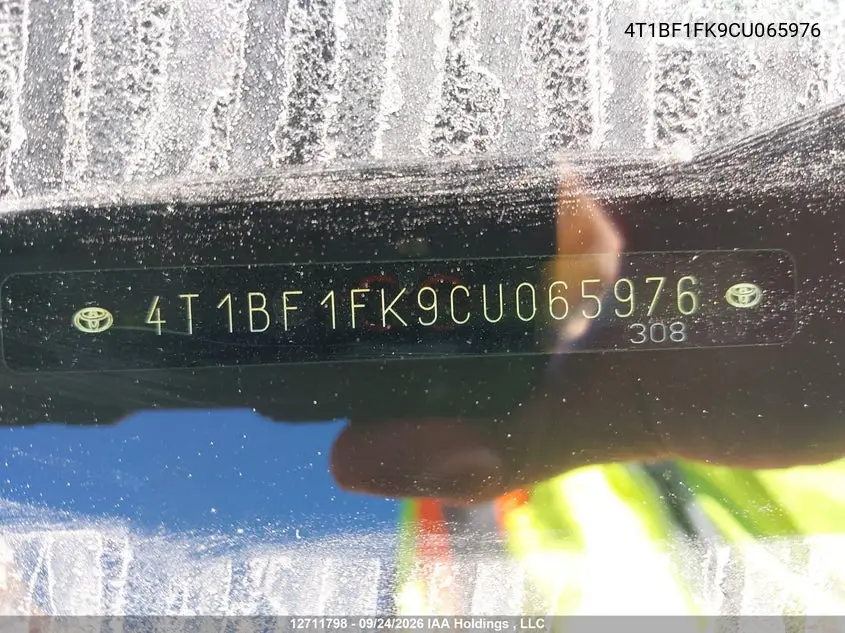 2012 TOYOTA CAMRY VIN 4T1BF1FK9CU065976 — фото 18