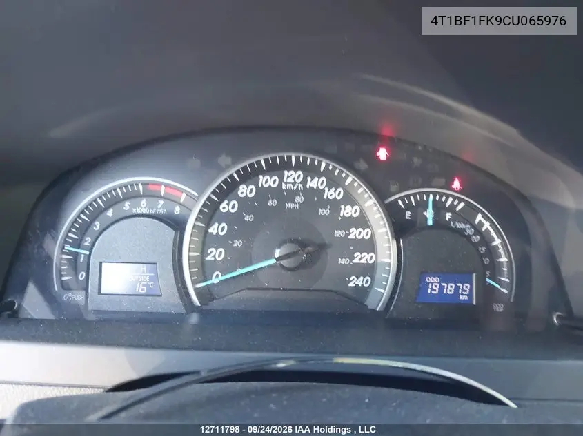 2012 TOYOTA CAMRY VIN 4T1BF1FK9CU065976 — фото 7