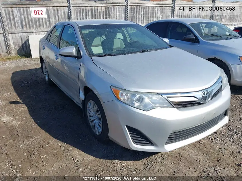 TOYOTA CAMRY 2012, VIN 4T1BF1FK0CU050458