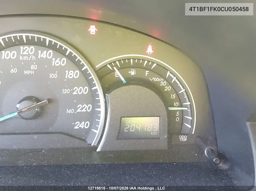 2012 TOYOTA CAMRY VIN 4T1BF1FK0CU050458 — фото 15