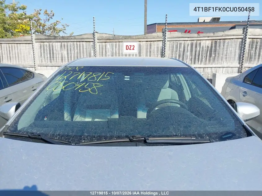 2012 TOYOTA CAMRY VIN 4T1BF1FK0CU050458 — фото 17