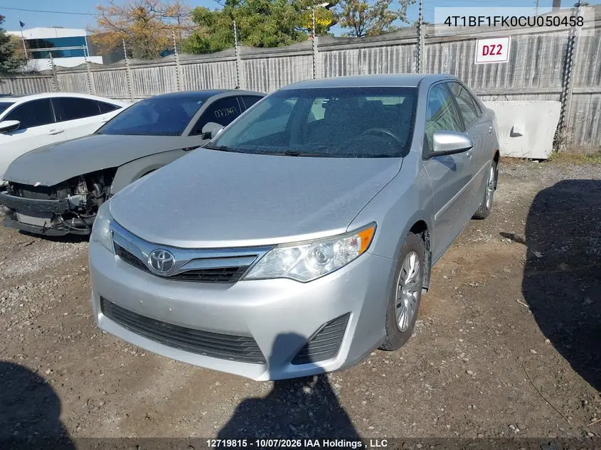 2012 TOYOTA CAMRY VIN 4T1BF1FK0CU050458 — фото 2