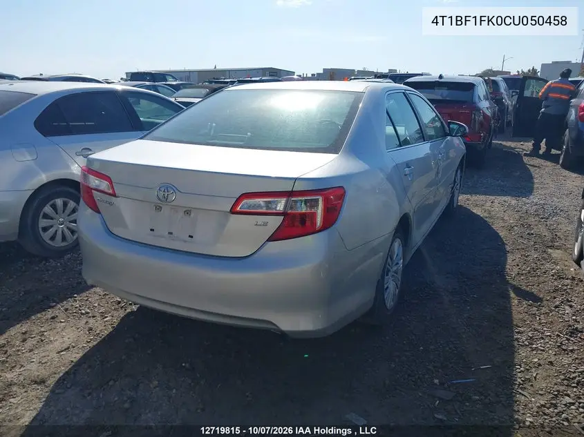 2012 TOYOTA CAMRY VIN 4T1BF1FK0CU050458 — фото 4