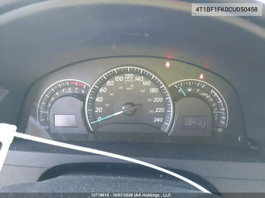 2012 TOYOTA CAMRY VIN 4T1BF1FK0CU050458 — фото 7