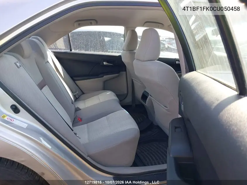 2012 TOYOTA CAMRY VIN 4T1BF1FK0CU050458 — фото 8