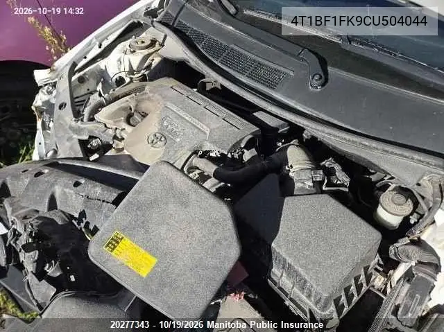 2012 TOYOTA CAMRY VIN 4T1BF1FK9CU504044 — фото 10