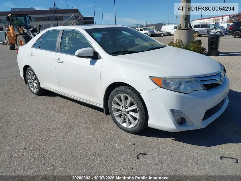 TOYOTA CAMRY 2012, VIN 4T1BD1FK8CU054294