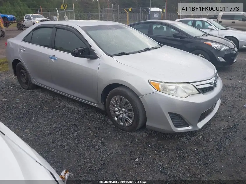 TOYOTA CAMRY 2012, VIN 4T1BF1FK0CU011773
