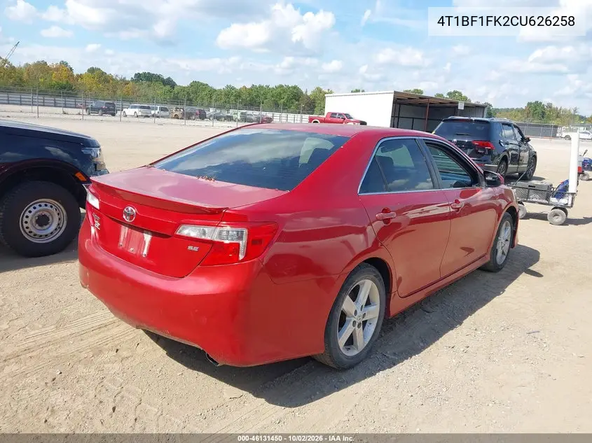 2012 TOYOTA CAMRY VIN 4T1BF1FK2CU626258 — фото 4