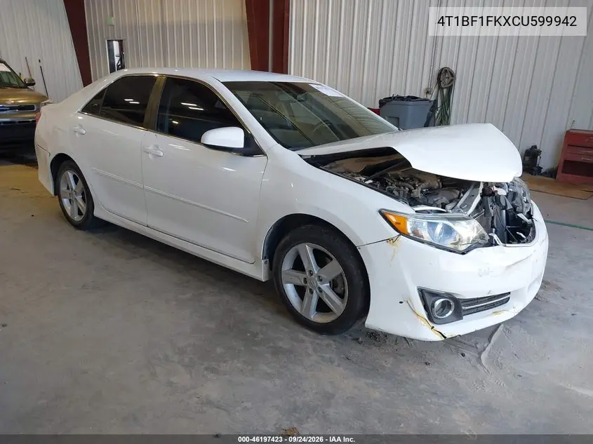 TOYOTA CAMRY 2012, VIN 4T1BF1FKXCU599942