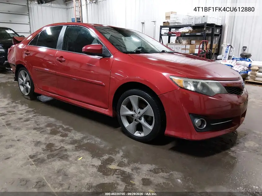 TOYOTA CAMRY 2012, VIN 4T1BF1FK4CU612880