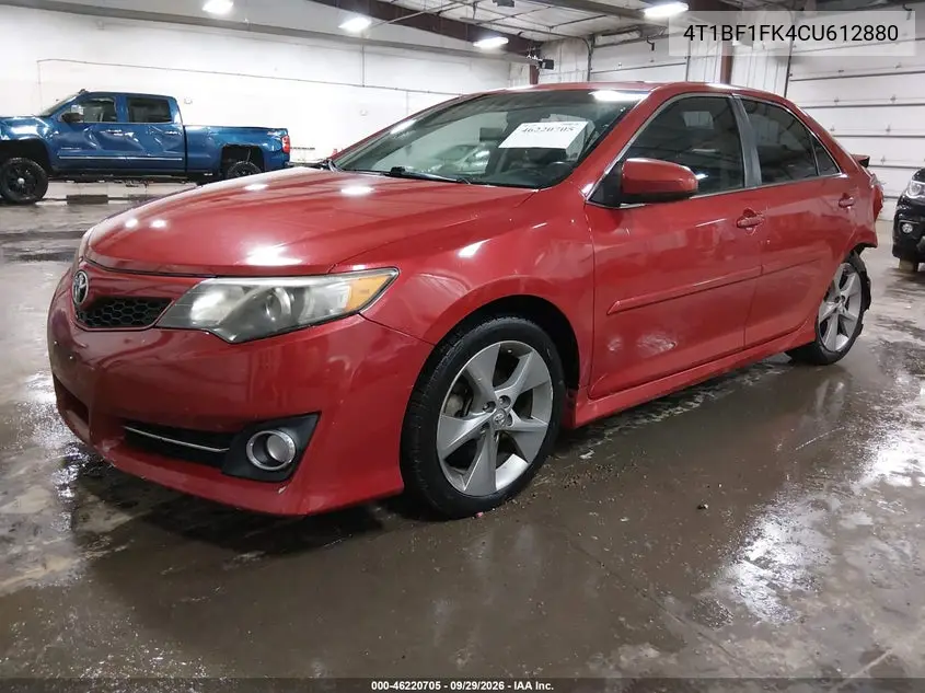 2012 TOYOTA CAMRY VIN 4T1BF1FK4CU612880 — фото 2