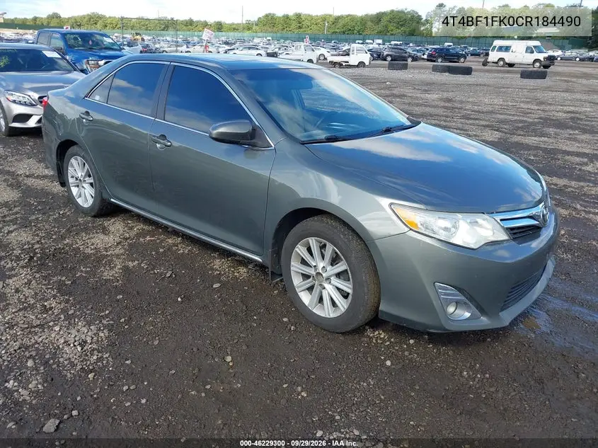 TOYOTA CAMRY 2012, VIN 4T4BF1FK0CR184490