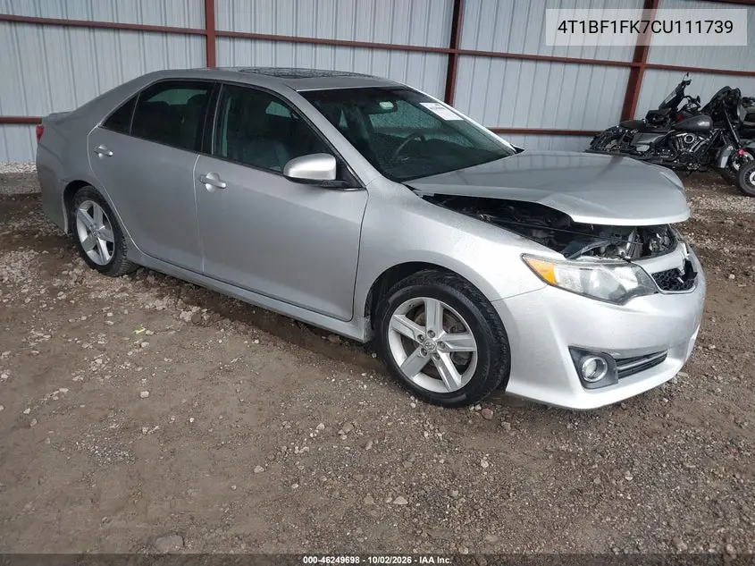 TOYOTA CAMRY 2012, VIN 4T1BF1FK7CU111739