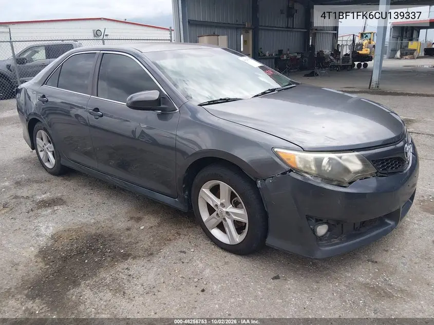 TOYOTA CAMRY 2012, VIN 4T1BF1FK6CU139337