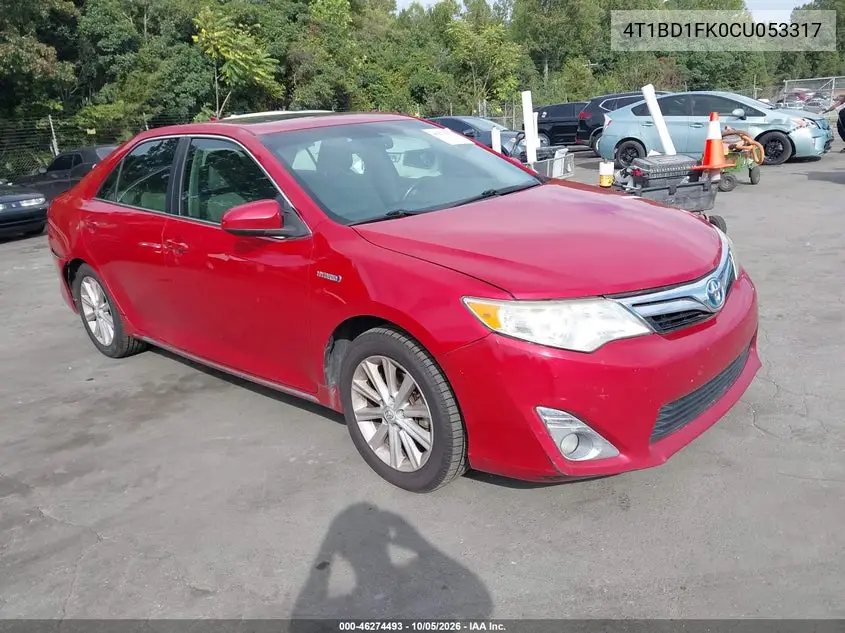 TOYOTA CAMRY 2012, VIN 4T1BD1FK0CU053317