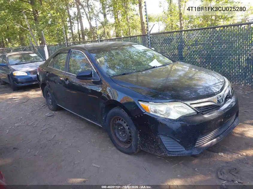 TOYOTA CAMRY 2012, VIN 4T1BF1FK3CU025280