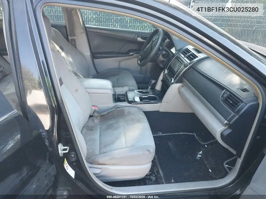 2012 TOYOTA CAMRY VIN 4T1BF1FK3CU025280 — фото 5