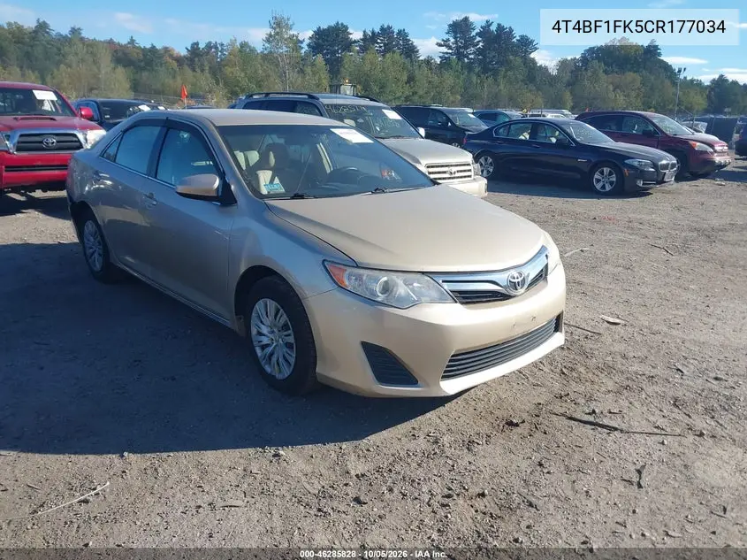 TOYOTA CAMRY 2012, VIN 4T4BF1FK5CR177034