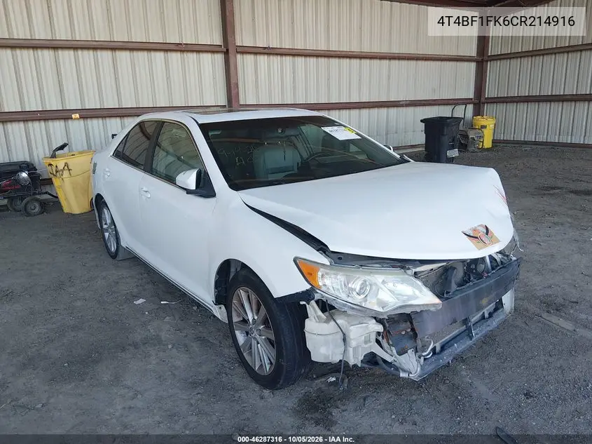 TOYOTA CAMRY 2012, VIN 4T4BF1FK6CR214916