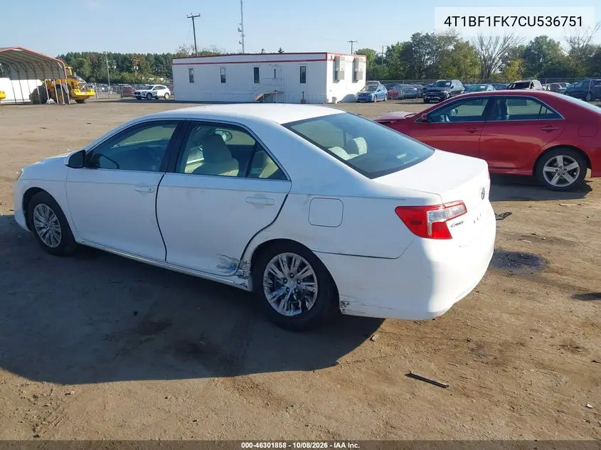 2012 TOYOTA CAMRY VIN 4T1BF1FK7CU536751 — фото 3