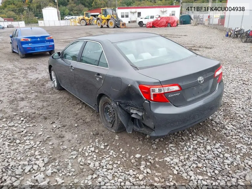 2012 TOYOTA CAMRY VIN 4T1BF1FK4CU004938 — фото 3