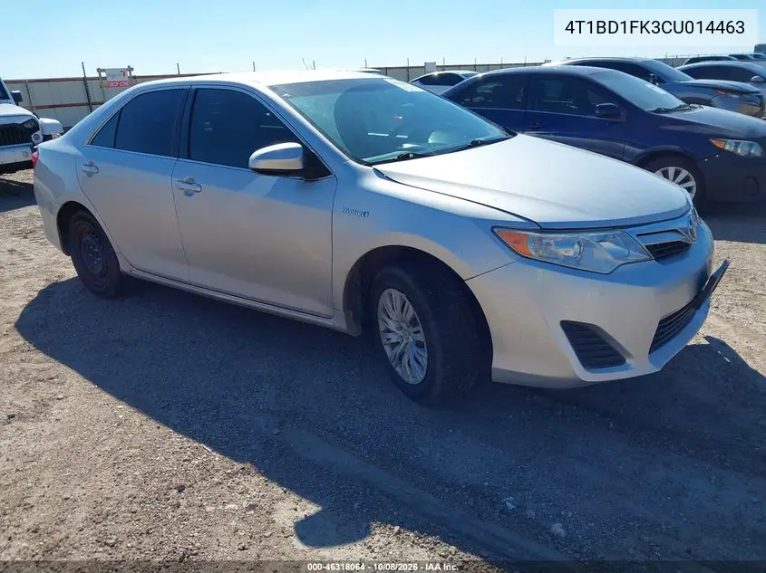 TOYOTA CAMRY 2012, VIN 4T1BD1FK3CU014463
