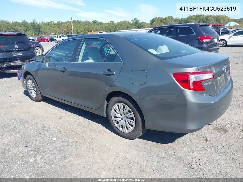 2012 TOYOTA CAMRY VIN 4T1BF1FK4CU523519 — фото 3