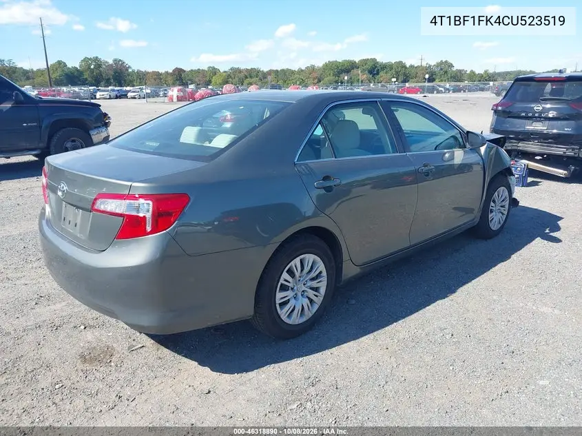 2012 TOYOTA CAMRY VIN 4T1BF1FK4CU523519 — фото 4