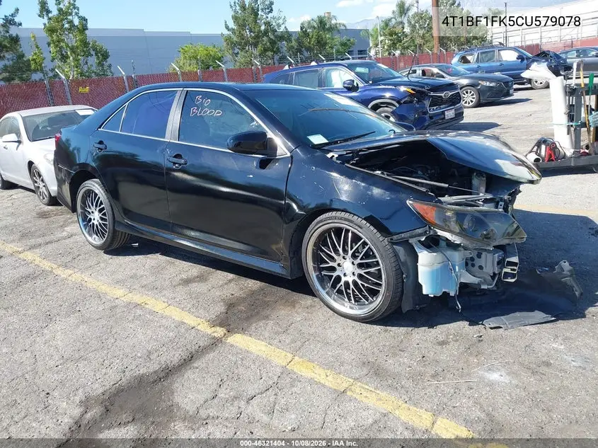 TOYOTA CAMRY 2012, VIN 4T1BF1FK5CU579078