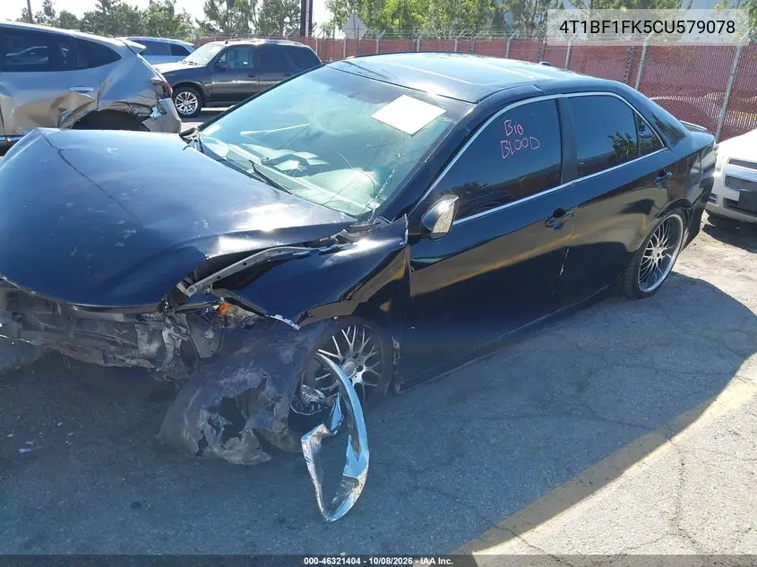 2012 TOYOTA CAMRY VIN 4T1BF1FK5CU579078 — фото 2
