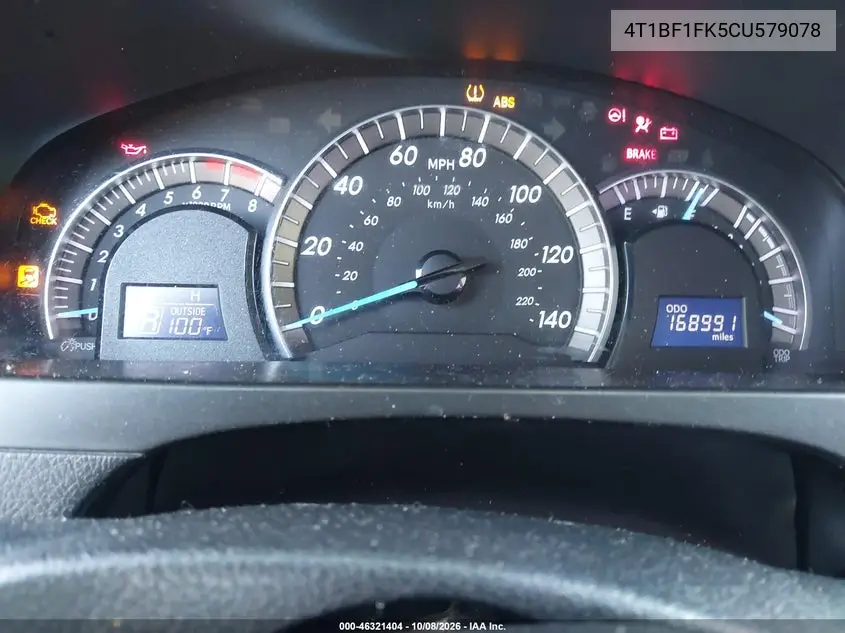 2012 TOYOTA CAMRY VIN 4T1BF1FK5CU579078 — фото 7